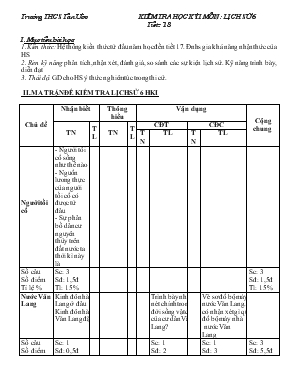 Kiểm tra học kỳ I môn  lịch sử 6 tiết  18